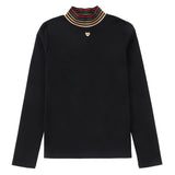 Sharp Stripes Mock Neck