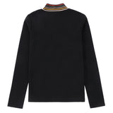 Sharp Stripes Mock Neck