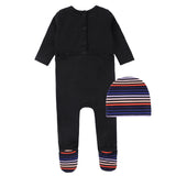 Sharp Stripes Heart Footie