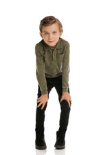 Green Wash Sweatshirt Polo