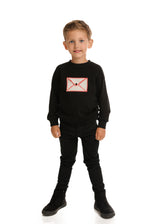 Black Sweatshirt With Envelope Applique Detail