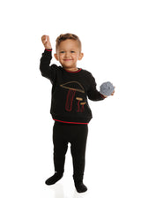 Black Sweatshirt With Embroidered Mushrooms