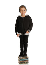 Black Sherpa-Lined Hoodie