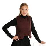 Maroon Cropped Vest With Hanging Pocket Detail