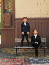 Black Stretch Emblem Blazer