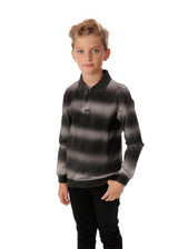 Grey Dyed Stripe Polo