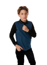 Blue and Black Colorblock Polo