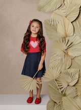 Girls Red Heart T-Shirt