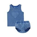 Blue Wash Heart Set