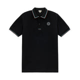 Boys Black Polo with White, Green & Red Trim