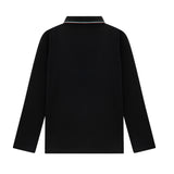 Boys Black Polo with White, Green & Red Trim