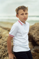 Boys Good Times Polo with Red Trim