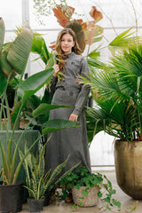 Teens Grey Denim A-Line Skirt with Yoke