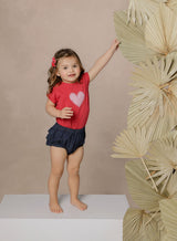 Girls Red Heart T-Shirt