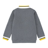 Boys Grey Heather Polo with Yellow & White Trim