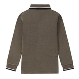 Boys Taupe Polo with Black & White Trim