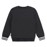 Boys Black PC Logo Sweatshirt with White Stripe Trim