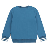 Boys Blue PC Logo Sweatshirt with White Stripe Trim