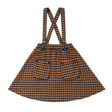 Girls Caramel Checkered Jumper