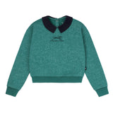 Girls Green Wash Sweatshirt with Racehorse