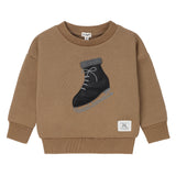 Boys Brown Ice Skate Appliqué Sweatshirt