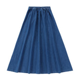 Teens Blue Denim A-line Maxi Pocket Skirt