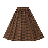 Teens Caramel Checkered Maxi Skirt