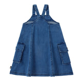 Girls Blue Denim Paneled Jumper