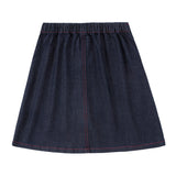 Girls Denim Front Zipper Skirt