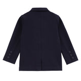 Boys Navy Pique Double Breasted Blazer