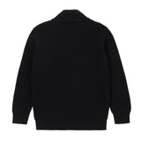 Boys Black Double-Breasted Knit Sweater