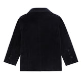 Boys Velvet Black Velvet Button Blazer