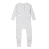 Baby Boys Ecru/Navy Dotted Footsie