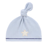 Baby Boys Light Blue Star Velour Footsie