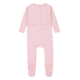 Baby Girls Pink Horse Appliqué Footsie
