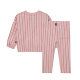 Baby Girls Pink Stripe Sweatshirt Set
