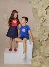 Girls Dark Denim Wrap Skirt