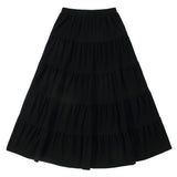 Teens Black Jersey Tiered Maxi Skirt- STORE ONLY