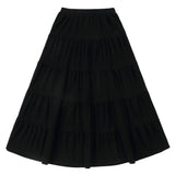 Girls Black Jersey Tiered Maxi Skirt