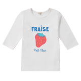 Girls White Strawberry T-Shirt
