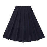 Navy Stretch A-Line Skirt