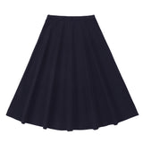 Navy Stretch A-Line Skirt