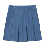 Girls Denim Pleated Skirt