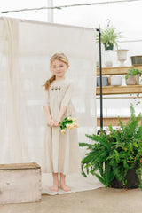 Girls Tan Tulips Maxi Dress