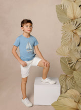 Boys Mid-Blue Sailboat T-Shirt