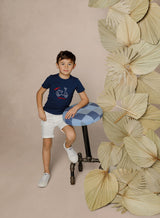 Boys Navy Motorcycle T-Shirt