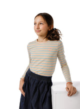 Girls Ivory Pastel Stripes T-shirt