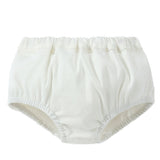 Baby Girls White Denim Ruffle Bloomers