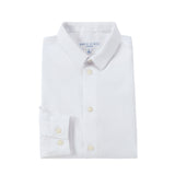 Non-Iron Mini Collar White Shirt - Roll Up Sleeve