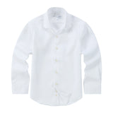 Non-Iron Spread Collar White Shirt- Long Sleeve